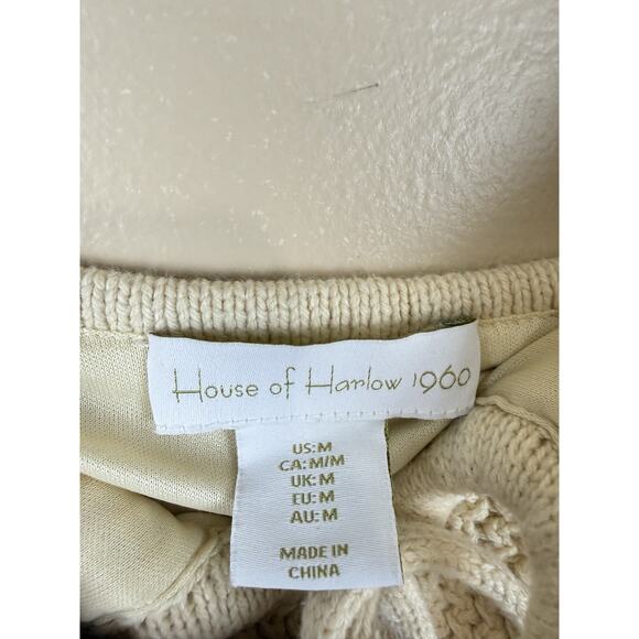 House Of Harlow 1960 Size M Beige Knit Fitted Spaghetti Strap Beach Dress - Picture 9 of 14